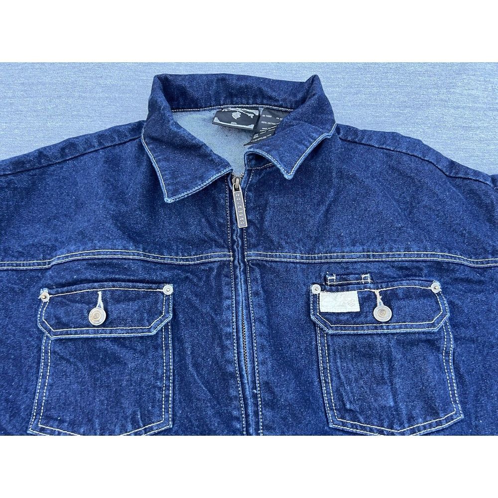 2000s Y2K Rocawear Men's Denim Jean Jacket Hip Hop Size 3XL - Picture 3 of 15